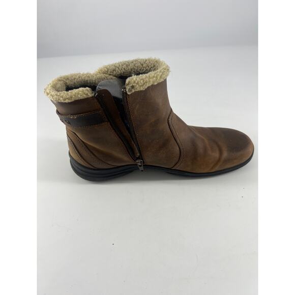 Clarks Ankle Boots Womens Size 11 M Brown Leather Size Zip Comfort Boho - Picture 3 of 8